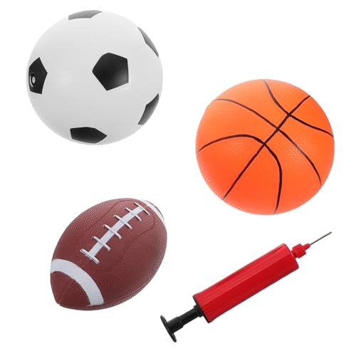Yardwe 1 Satz Spielzeugballkombination Kleine Hüpfbälle Fußball Bunter Basketball -Basketball Basketball Für Kleinkinder Mini-Basketball Mini-Silent-Basketball Kunststoff von Yardwe