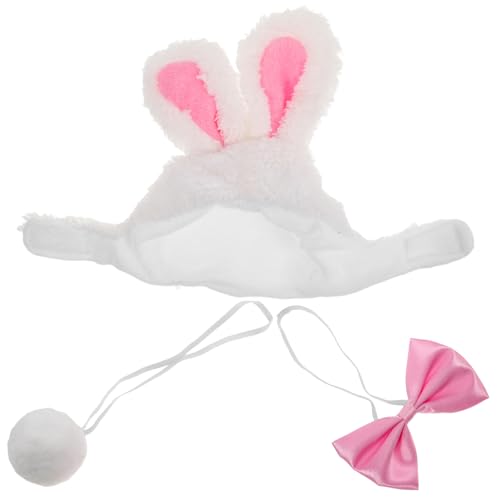 Yardwe 1 Satz Teiliges Outfit mit Plüsch Hase Hut Fliege und für Weiße Gartengans für Fröhliche Feiern und Dekorationen von Yardwe