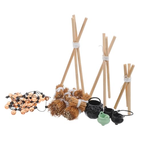 Yardwe 1 Satz Teiliges Puppenhaus Zubehör mit Holzregal Kessel und Stabiler Struktur für Halloween Deko und Kreative Szenen Yardwe 1 Satz Teiliges Puppenhaus Zubehör mit Holzregal Kessel und Stabiler Struktur für Halloween Deko und Kreative Szenen von Yardwe
