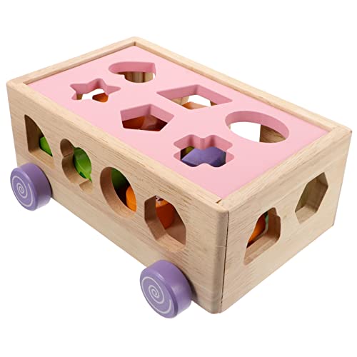 Yardwe 1 Satz Tierbaustein Auto Animals Toys for Puzzle Lernspielzeug zahlenbausteine Building Block car Frühes Bildungsspielzeug Intelligenzspielzeug hölzern Colorful von Yardwe