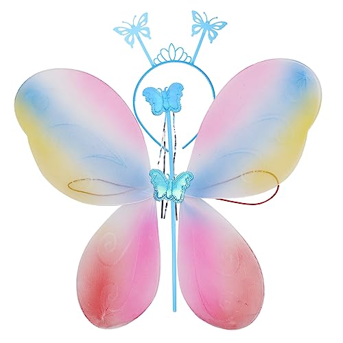 Yardwe 1 Satz Wing Stick Set Flügel Engel Märchen Brauch für Mädchen Fee verkleiden Sich Requisiten Cosplay-Partyzubehör Fee Kostüm Requisit Party-Verkleidung Plastik von Yardwe