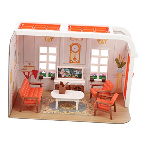 Yardwe 1 Satz Wohnzimmerszenen DIY Puppenhaus Kit mit Mikro Szenen für Sicherem Realistische und Vielseitige Mini Möbel für Kreative Spielstunden von Yardwe