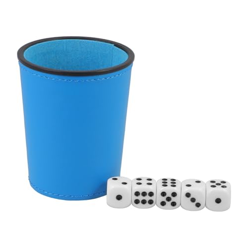 Yardwe 1 Satz Würfel Gesetzt Würfeltablett Spiel Würfelschüttler Leiser Schüttelbecher Würfelbecher Behälter Für Würfelstreuer Würfelhalter Würfelstapelbecher Pu、abs Blue von Yardwe