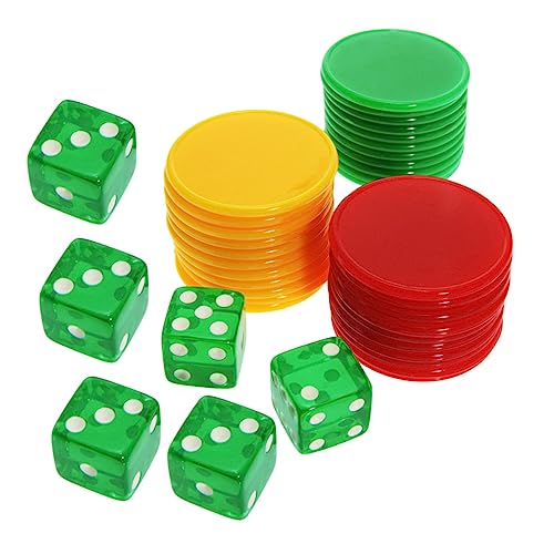 Yardwe 1 Satz Würfel gesetzt Chip Spielzubehör Zubehör für Brettspiele Kunststoff Acryl Yardwe 1 Satz Würfel gesetzt Chip Spielzubehör Zubehör für Brettspiele Kunststoff Acryl von Yardwe
