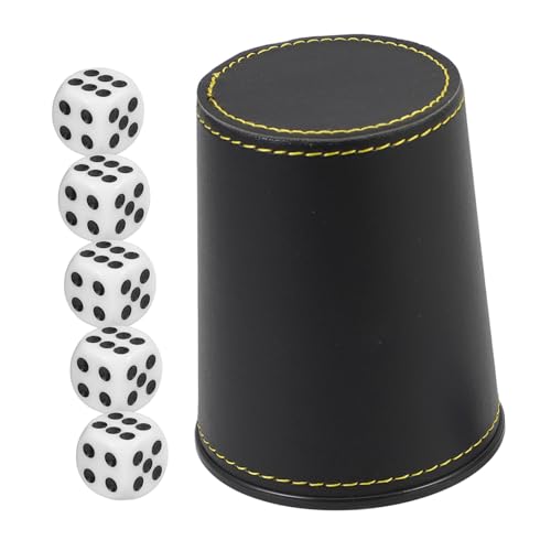 Yardwe 1 Satz Würfel gesetzt wiederverwendbar Zittern Würfelspielspielzeug Container Center groß Spielrequisiten Party Würfelbecher praktischer Würfelbecher PU、ABS Black Yardwe 1 Satz Würfel gesetzt wiederverwendbar Zittern Würfelspielspielzeug Container Center groß Spielrequisiten Party Würfelbecher praktischer Würfelbecher PU、ABS Black von Yardwe