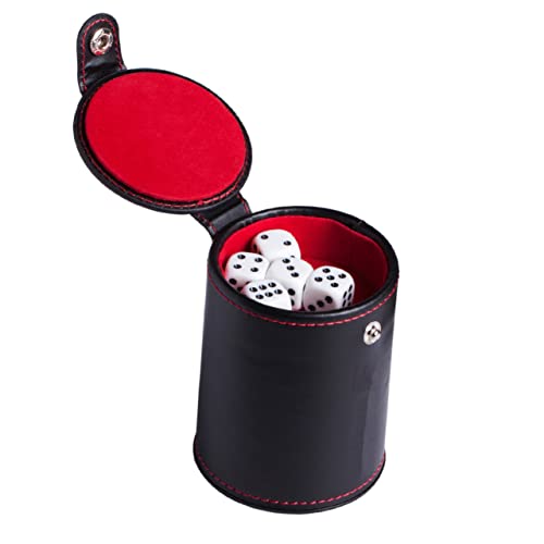 Yardwe 1 Satz Würfelbecher-Set Aufbewahrungsbecher Würfelhalter Tasse Würfelbecher mit Deckel Du doppelt Spiel Werkzeug professioneller Würfelbehälter zweilagiger Würfelbecher Pu von Yardwe