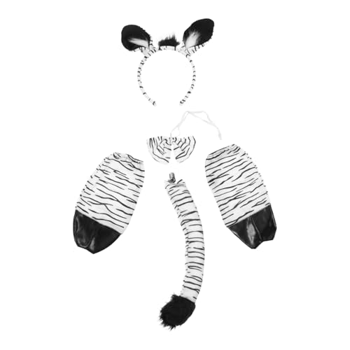 Yardwe 1 Satz Zebrakostüm Dschungeltier-Cosplay-Outfit Tiere Zebra-Kostüm Fasching verkleidung faschingskostum Zebra Ohren Stirnbänder für Cosplay Cosplay-Stirnbänder Stoff von Yardwe