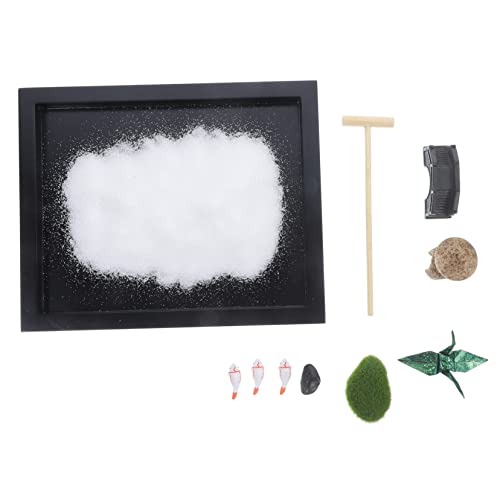 Yardwe 1 Satz Zen Garten für Schreibtisch DIY Sandgarten mit Zubehör Meditationsdeko für Büro Zuhause und Stimmungsverbesserung Elegantes Design Zufällige Farbe von Yardwe