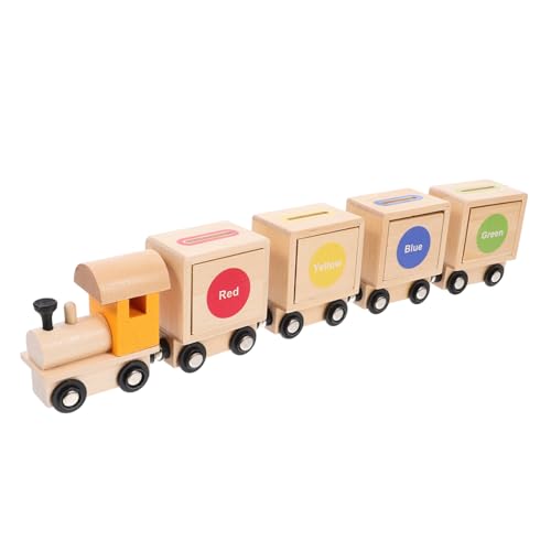 Yardwe 1 Satz Züge Für Magnet Mini Zug Trainieren Frühe Lernspielzeug Erkennungsspielzeug Farben Kognitives Holzzüge Lehnendes Werkzeug Hölzern von Yardwe
