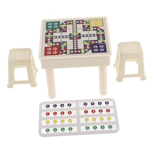 Yardwe 1 Satz fliegendes Schachspielzeug Miniaturen Miniaturbausätze DIY-Miniaturhaus-Bausätze kleine Hocker zum Sitzen Farbe einfüllen Mini-Puppenhauszubehör Ludo Plastik von Yardwe