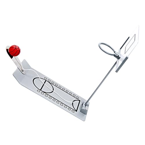 Yardwe 1 Satz zusammenklappbare Basketballmaschine klein Miniatur Schreibtisch Rand drinnen Kinderspielzeug Mini-Basketballspielmaschine Desktop-Basketball Stahl Silver von Yardwe