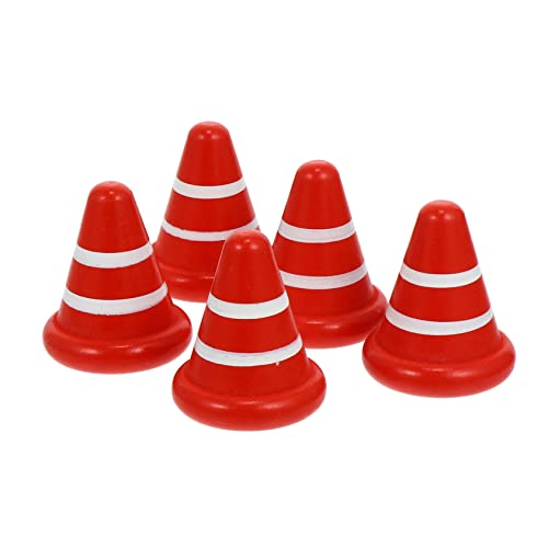 Yardwe 1 Set 5 Stück Holzkegel Verkehrszeichen Straßensperre Verkehrskegel Zeichen Verkehrskegel Verkehrssicherheitskegel Verkehrsstraßensperre Verkehrszeichen Lehrmittel Verkehrskegel von Yardwe