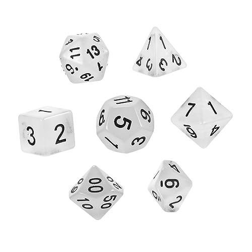 Yardwe 1 Set 7 Teilig Leuchtwürfel Mehrseitig Polyedrische Zahlenwürfel Brettspielwürfel Trpg Spielwürfel Rollenspielwürfel Leuchtwürfel Kunststoff von Yardwe