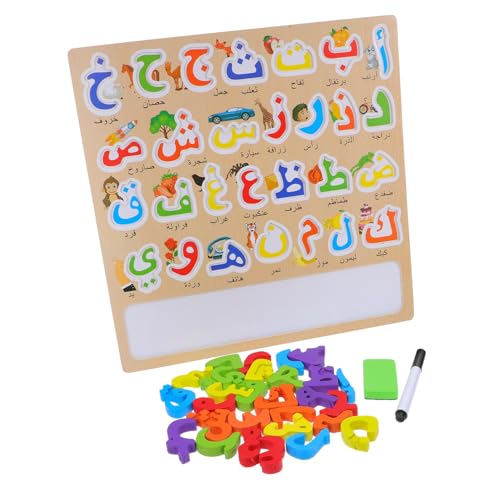 Yardwe 1 Set Arabisches Buchstaben-Matching-Puzzle: Montessori-lernspielzeug Aus Holz, Kleinkinder, Vorschul-Alphabet-brettspiel, Pädagogisches Spielzeug Für Kinder von Yardwe