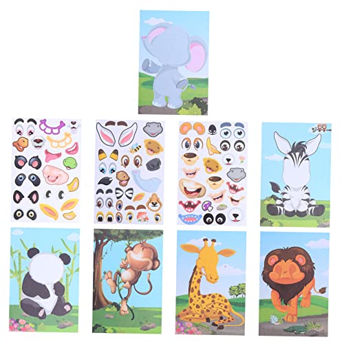Yardwe 1 Set Aufkleber Zum Wechseln Von Tiergesichtern Kindergeschenke Tiere Kindergeschenke Aufkleber Für Gesicht Match Aufkleber Machen Sie Ihre Eigenen Tieraufkleber von Yardwe