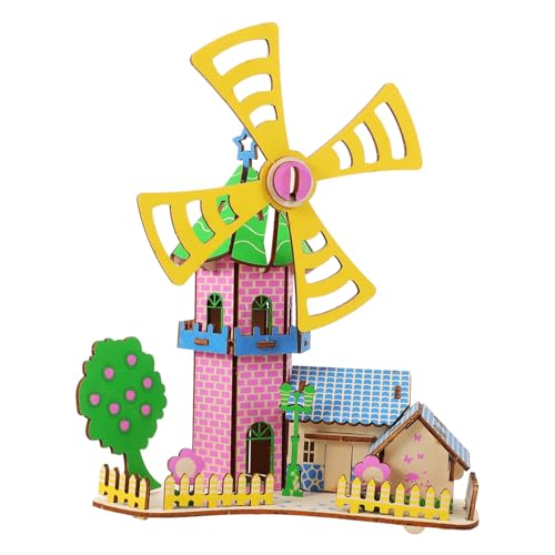 Yardwe 1 Set Aus Holz Zusammengebautes Modellhaus Puzzle Für von Yardwe