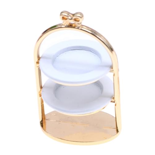 Yardwe 1 Set Dessertständer Mini Puppenhauszubehör Miniatur Kuchenständer Miniatur Küchenzubehör Mini Kuchenständer Metall von Yardwe