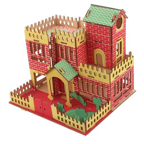 Yardwe 1 Set Dreidimensionales Gebäude Puzzle Holzhäuser Zum Basteln Modellhaus Minihäuser Hausbausatz Aus Holz von Yardwe