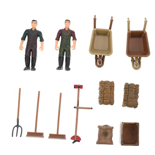 Yardwe 1 Set Farmer Werkzeug Modell Werkzeuge Modelle Farm Elemente Mikro Szenerie Farm Modell Miniatur Szene Zubehör Desktop Bauernhof Thema Kunststoff von Yardwe
