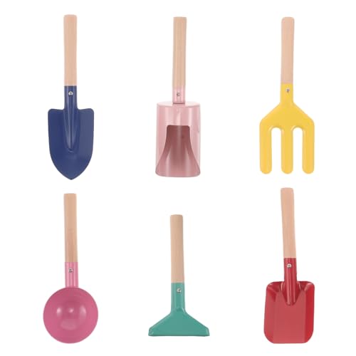 Yardwe 1 Set Gartenwerkzeug für Kinder: Mini-Grabwerkzeuge für Kinder – mit Zylinder, Löffel, Gabel, Rechen, Flacher Schaufel und Schaufel – Spielset für den Garten für Kleinkinder von Yardwe
