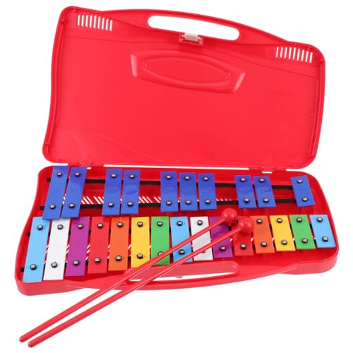 Yardwe 1 Set Handheld Für Babys Musik Percussion Musical Eisen Klavier Kunststoff Percussion Schlaginstrumente Musik Eisenplatte Rot von Yardwe