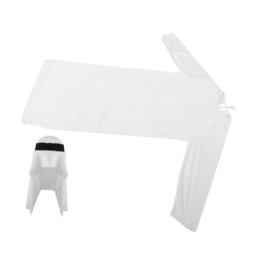 Yardwe 1 Set Kleidung Halloween Kostüme Für Herren Scheich Kostüm Outfit Roben Hut Arabisches Kostüm Für Herren Kleider Für Eine Maskerade Partykleider Abschlussballnacht Weißes von Yardwe