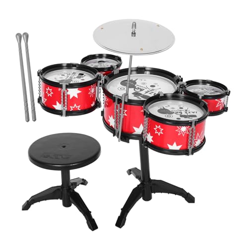 Yardwe 1 Set Kleinkind Mini Drum Set Kinder Drum Set Anfänger Drum Kit Kinderfreundliches Kleines Drum Set Kunststoff Kleines Drum Kit Musikinstrument Spielzeug von Yardwe