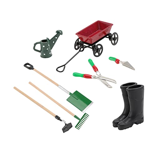 Yardwe 1 Set Mini Farm Set Wohnaccessoires Farmwerkzeuge Gartenbauwerkzeuge Miniatur Outdoor Werkzeuge Mini Hauszubehör Heimdekoration Mini Wagen Miniatur Landwirtschaftsset von Yardwe