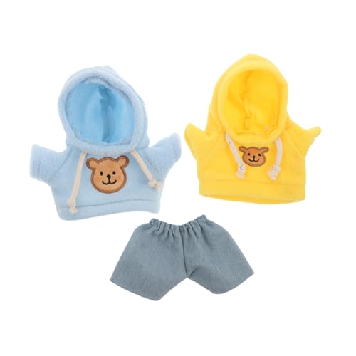 Yardwe 1 Set Mini-bär-plüschkleidung: Kapuzenpullover Und Hose Für Stofftiere Für 20 cm Große Puppen – Süßes Puppen-Outfit Für Weiche Plüschbär-Kleidung Zum Selbermachen-ankleidespaß von Yardwe