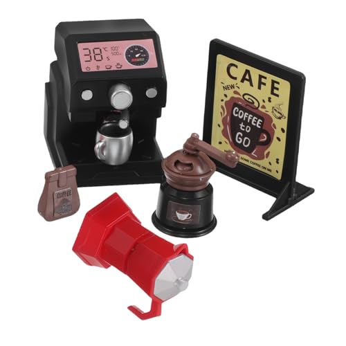 Yardwe 1 Set Miniatur-café-Szene Kaffeehaus-Modell Puppenhausmöbel Realistische Mini-kaffeemaschine DIY Mini-lebensmittelspielzeug Puppenhaus-zubehör von Yardwe