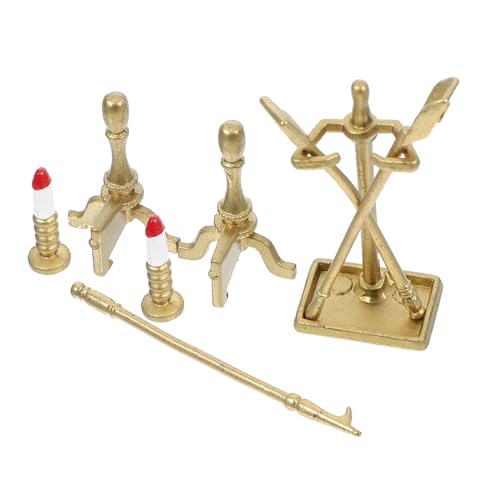 Yardwe 1 Set Miniatur-puppenhaus-kaminzubehör Puppenhaus-mini-möbel-dekorationsset Mit Kaminwerkzeugen Schaufel Kerzenhalter 1:12 Puppenhaus-zubehör von Yardwe