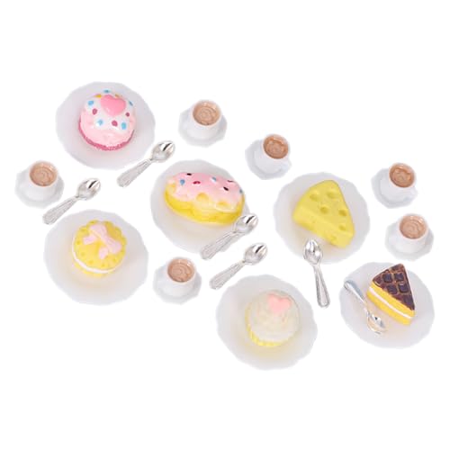 Yardwe 1 Set Pretend Play Food Miniatur Puppenhaus Küche Fake Food Modell Mini Kaffeetassen Miniatur Dinge Puppenhaus Küchenzubehör von Yardwe