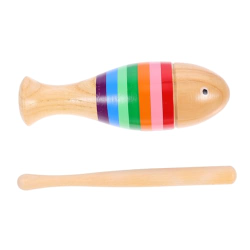 Yardwe 1 Set Regenbogenfisch Klöppel Musikinstrumente Musikinstrumente Musikunterricht Klangfass Früherziehung Percussion Aus Holz Massivholz Bunt von Yardwe