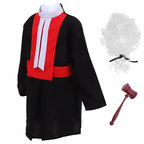 Yardwe 1 Set Richterkostüm Perücke Richter Karriere Richter Hammer Altmodisches Richter Outfit Kind Party Richter Perücke Vortäuschender Richter Perücke Richter Rollenspiel Kostüm Outfit Yardwe 1 Set Richterkostüm Perücke Richter Karriere Richter Hammer Altmodisches Richter Outfit Kind Party Richter Perücke Vortäuschender Richter Perücke Richter Rollenspiel Kostüm Outfit von Yardwe