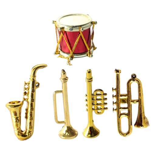 Yardwe 1 Set Saxophon Modell Mini Saxophon Spielzeuginstrumente Musikalisches Puppenhaus Instrumentenmodelle Puppenhaus Ornamente Heimdekoration Puppenspielhaus Zubehör von Yardwe