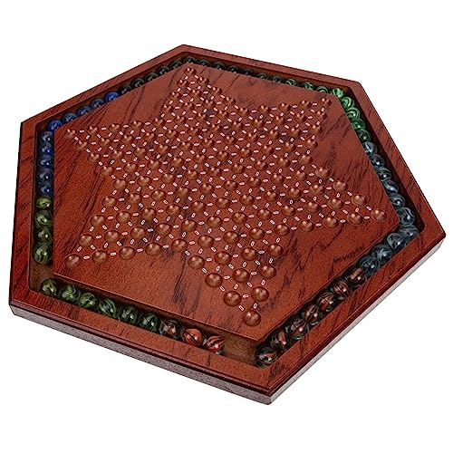 Yardwe 1 Set Schachbrett Aus Holz Chinesisches Dame Chinesisches Murmelspiel Chinesisches Dame Lustiges Kinderspielzeug Chinesisches Kinderspielzeug Glas von Yardwe