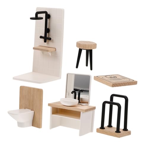 Yardwe 1 Set Simulierte Kleine Möbel Puppenbadewanne Puppenhausbadewanne Mini Toilette Mini Puppenhausmöbel Puppenhauszubehör Und Möbel Miniaturtoilette Puppentoilette Aus Holz von Yardwe