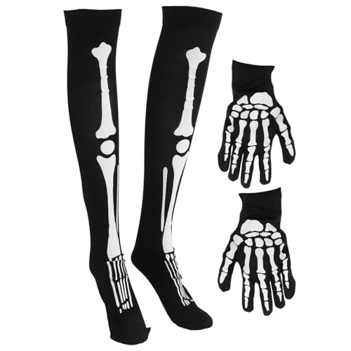 Yardwe 1 Set Skeletthandschuhe Und Strümpfe Set Zombie Skelettsocken Für Erwachsene Halloween Skelettkostüm Für Halloween Skelett Totenkopfknochenhandschuhe Sag LED Frauen Von Yardwe 1 Set Skeletthandschuhe Und Strümpfe Set Zombie Skelettsocken Für Erwachsene Halloween Skelettkostüm Für Halloween Skelett Totenkopfknochenhandschuhe Sag LED Frauen Von von Yardwe