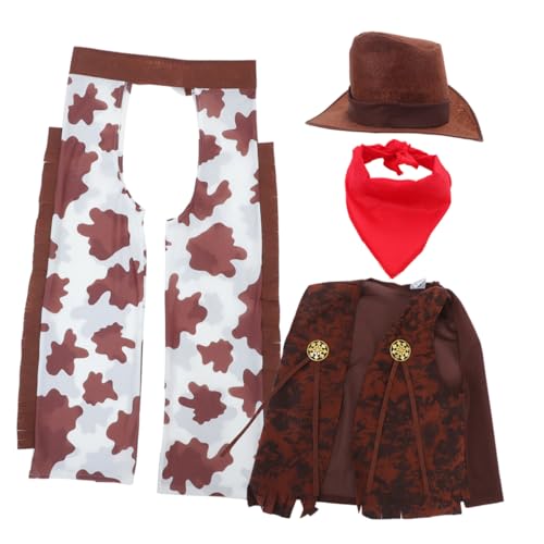 Yardwe 1 Set Western-cowboy-outfit Für Kinder Für Halloween Und Themenpartys, Inklusive Hut, Bandana Und Weste, Westernhüte, Kostüm Zum Verkleiden Von Jungen Yardwe 1 Set Western-cowboy-outfit Für Kinder Für Halloween Und Themenpartys, Inklusive Hut, Bandana Und Weste, Westernhüte, Kostüm Zum Verkleiden Von Jungen von Yardwe