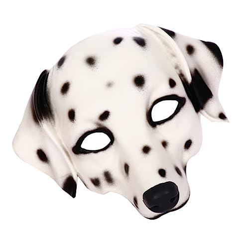 Yardwe 1 Stück Dalmatiner-Maske Party fleckig Tierkopfbedeckungen für Rollenspiele lustig halloween costume halloween kleidung Rollenspiel-Tiermaske Unisex-Tiermaske PU-Schaum Weiß von Yardwe