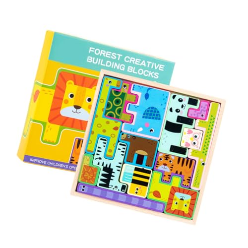 Yardwe 1 Stück Dreidimensionale Tierbausteine ​​Puzzles Puzzles Cartoon Tierbausteine ​​Blöcke Lustige Tierbausteine ​​Tierpuzzle von Yardwe