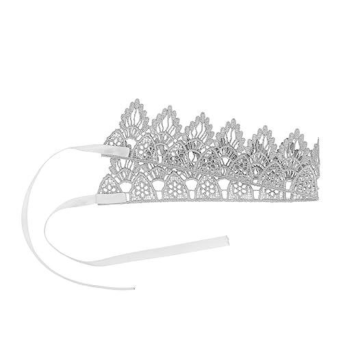 Yardwe 1 Stück Geburtstagskrone Party Frauen Geburtstag Kopfschmuck Frauen Geburtstag Tiara Geburtstagsdeko Krone Geburtstag Krone Verzierung Geburtstagsprop Spitze Silver von Yardwe