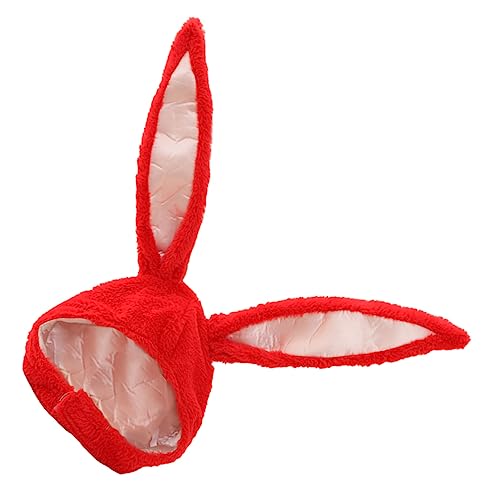 Yardwe 1 Stück Hut Mit Hasenohren Party-neuheitshut Kaninchen Partykostümzubehör Partyhut-requisite Häschen-kostümmütze Kerl Plüschhasenmütze Cosplay Dummer Hut Erste Pp Baumwolle Rot von Yardwe