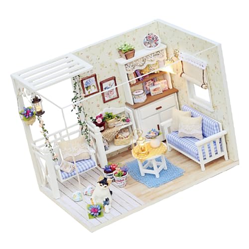 Yardwe 1 Stück Kätzchen -tagebuchspielzeug Glücklich Puppenhaus Montieren Mini Bauen Kabinenmodell von Yardwe