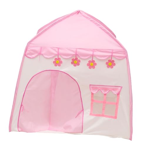 Yardwe 1 Stück Kinderzeltspielzeughaus Camping klein Pop-up Outdoor Zelt für Jungen und Mädchen Spielhaus für Fasergerüst Rosa von Yardwe
