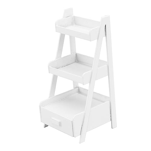 Yardwe 1 Stück Miniaturregal Deck Kleiner Tisch Spielbecken mit fließendem Wasser kinderzimmermöbel Home Decor regalhalterung Miniaturfigurendekoration Wohnaccessoires hölzern Weiß von Yardwe