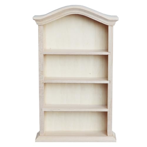 Yardwe 1 Stück Puppenhaus Bücherregal für Mini-bücher, Miniatur-bücherregal 1:12, 4 Etagen, Gelb, 3, 6 X 1, 1 X 6, 1 Zoll von Yardwe