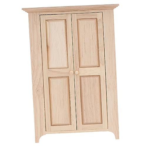 Yardwe Puppenhaus Kleiderschrank Holz, 11.3 x 5.6 x 16.6 cm, Synthetischem Material, Miniatur MöBel Schrank von Yardwe