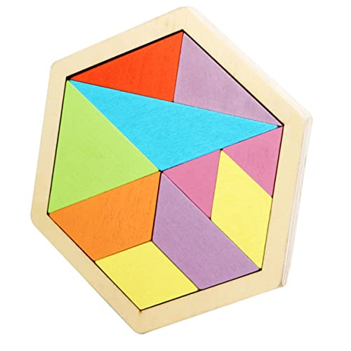 Yardwe 1 Stück Puzzle- Aus Holz Bausteinspielzeug Geometrisches Zehn Rätsel Geometrisches Rätsel Wabenmuster-Puzzle Baustein- Hölzern Bunt von Yardwe