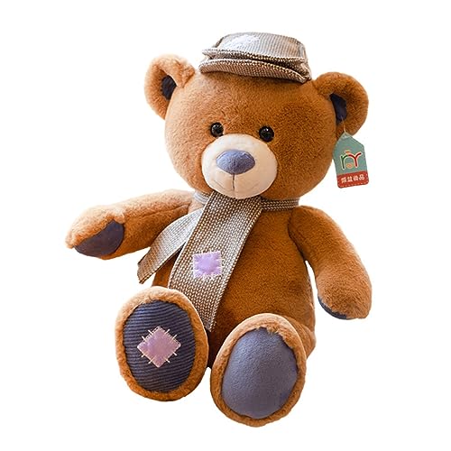 Yardwe 1 Stück Schal Bärenpuppe Kuscheltier plüschbär Plush Plüschtiere Babyspielzeug Kuscheltier Stofftier Super weicher Kurzplüsch Brown von Yardwe